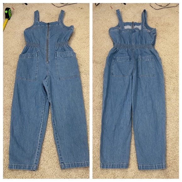 Madewell Denim Zip Smock-Waist Jumpsuit in Baisley Wash - Picture 3 of 7